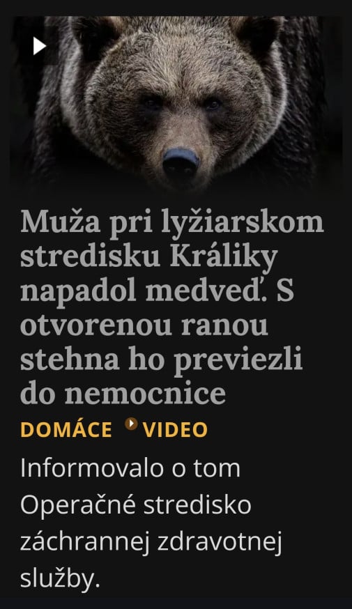 Medved tam bol vsak doma